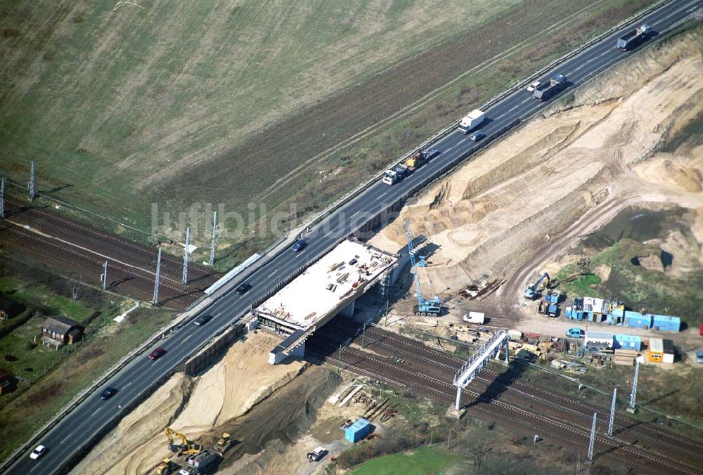 Mahlow von oben - Ausbau der Ortsumgehungsstraße bei Mahlow