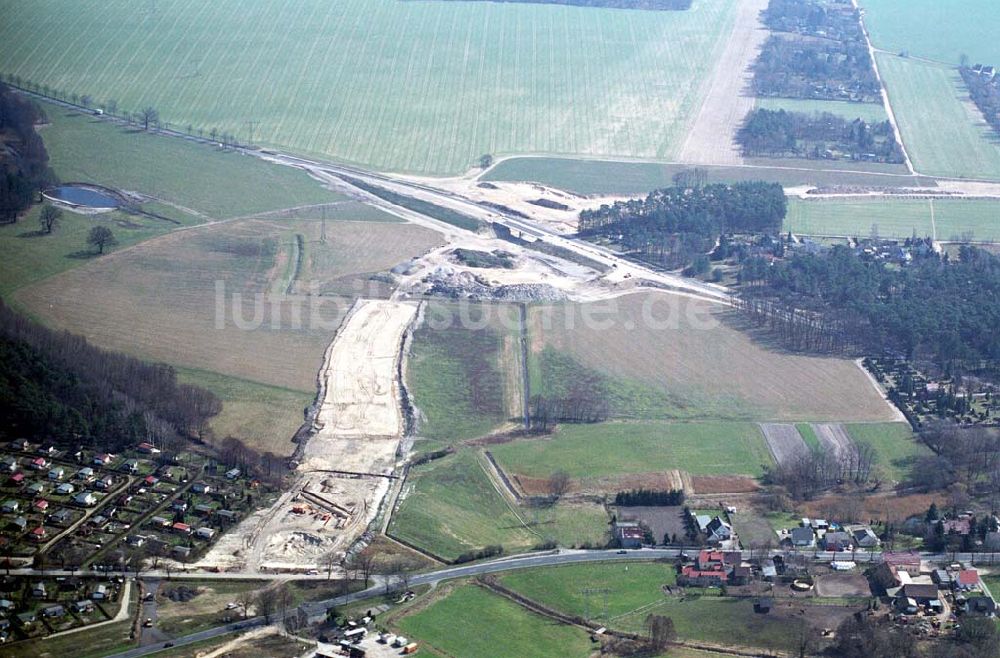 Luftbild Mahlow - Ausbau der Ortsumgehungsstraße bei Mahlow