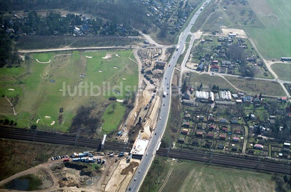 Mahlow von oben - Ausbau der Ortsumgehungsstraße bei Mahlow