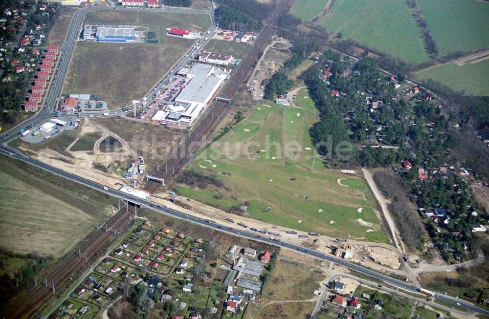 Mahlow von oben - Ausbau der Ortsumgehungsstraße bei Mahlow