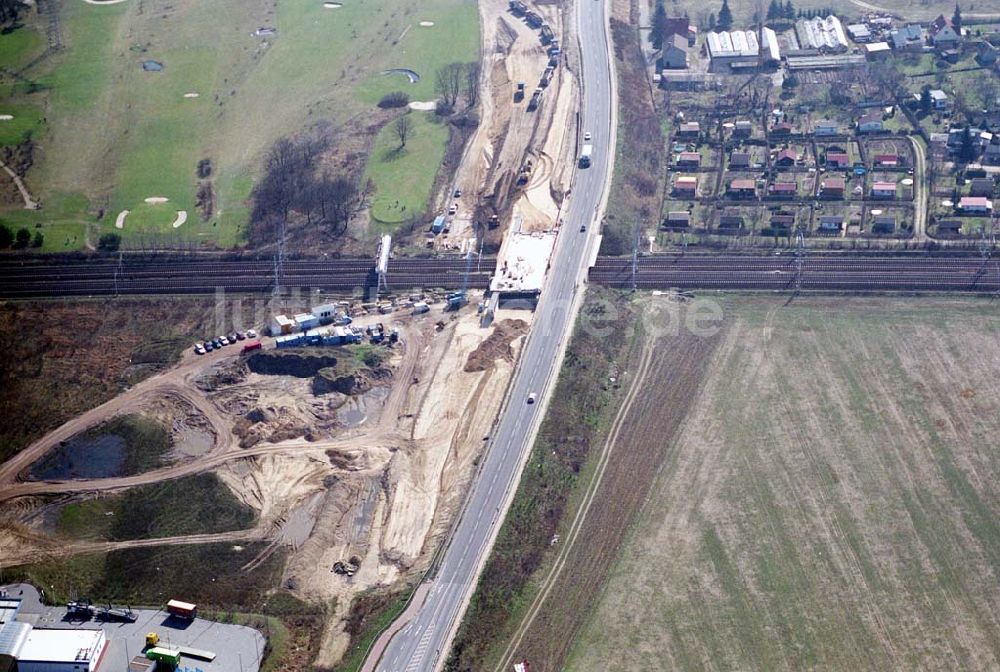 Luftbild Mahlow - Ausbau der Ortsumgehungsstraße bei Mahlow