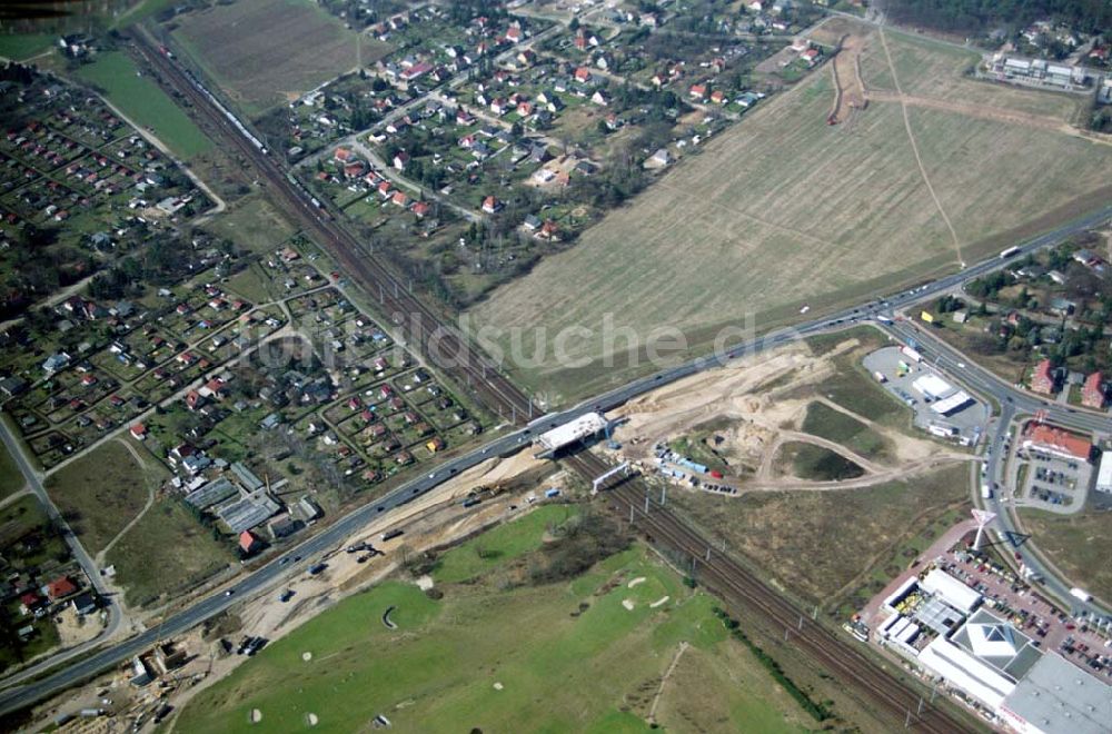 Luftbild Mahlow - Ausbau der Ortsumgehungsstraße bei Mahlow