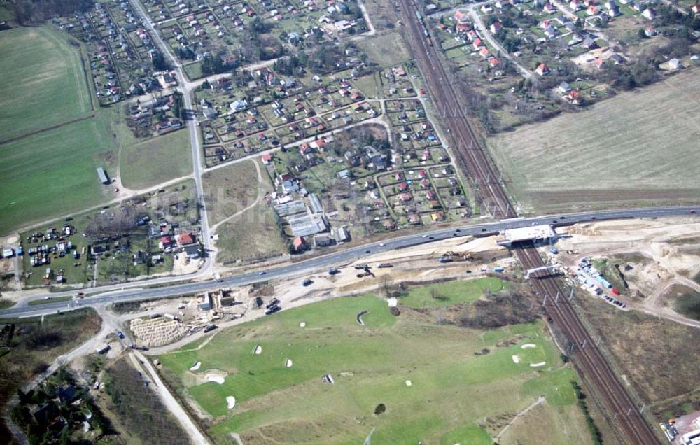 Luftaufnahme Mahlow - Ausbau der Ortsumgehungsstraße bei Mahlow