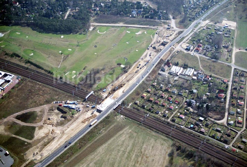 Luftaufnahme Mahlow - Ausbau der Ortsumgehungsstraße bei Mahlow