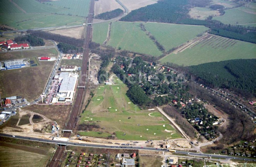 Mahlow von oben - Ausbau der Ortsumgehungsstraße bei Mahlow