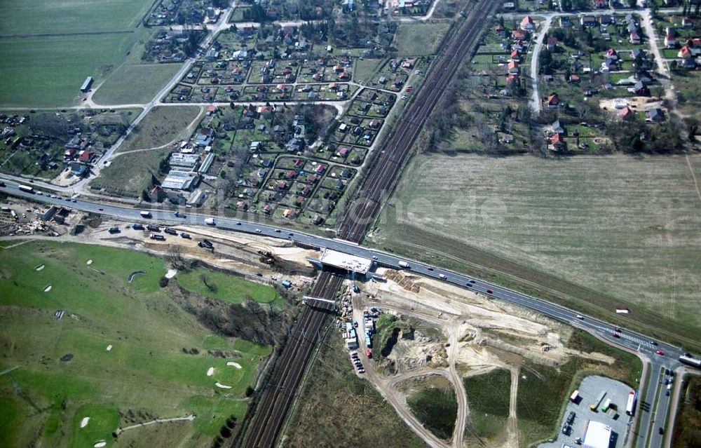 Luftbild Mahlow - Ausbau der Ortsumgehungsstraße bei Mahlow