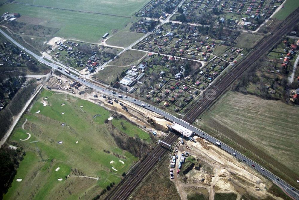 Luftaufnahme Mahlow - Ausbau der Ortsumgehungsstraße bei Mahlow