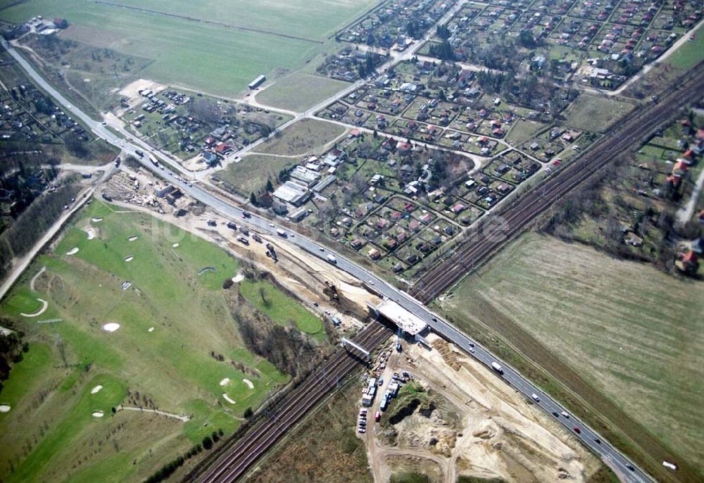 Mahlow von oben - Ausbau der Ortsumgehungsstraße bei Mahlow