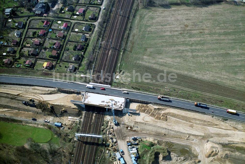 Luftbild Mahlow - Ausbau der Ortsumgehungsstraße bei Mahlow