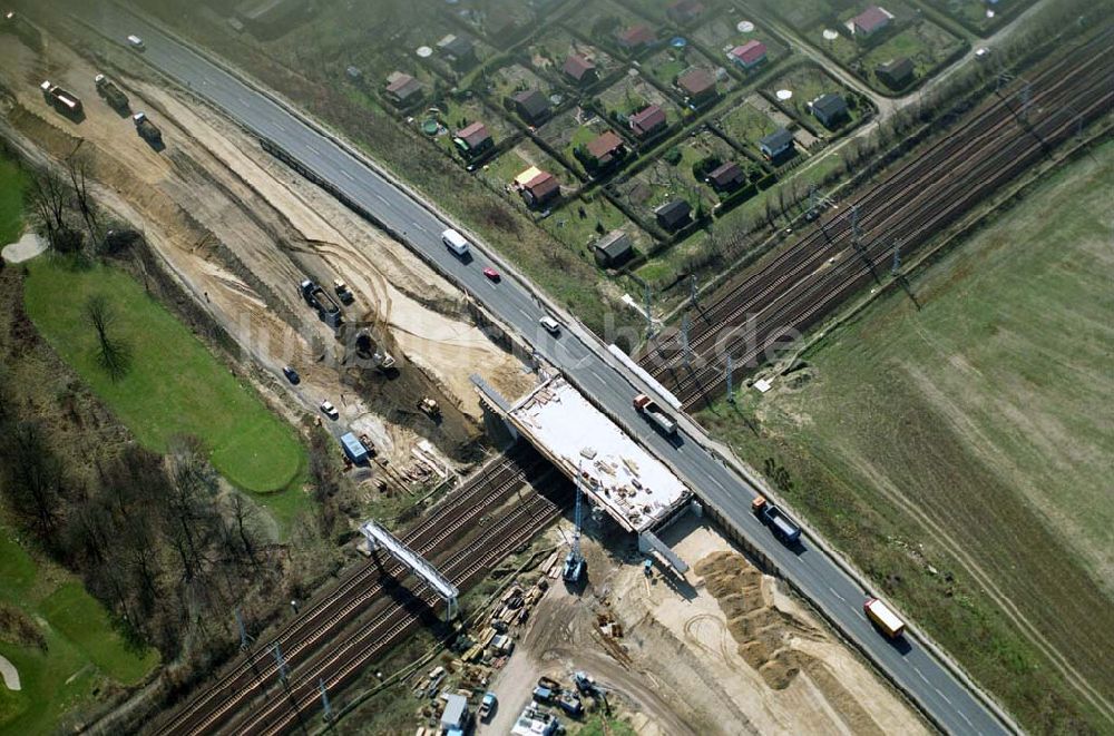 Mahlow von oben - Ausbau der Ortsumgehungsstraße bei Mahlow