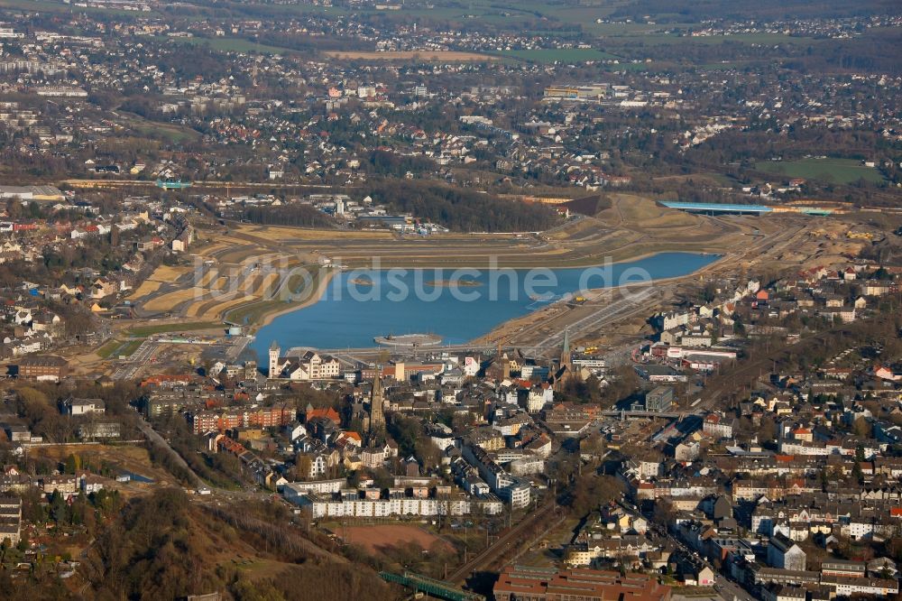 Dortmund OT Hörde von oben - Ausbau des Phoenix-Sees in Dortmund im Bundesland Nordrhein-Westfalen