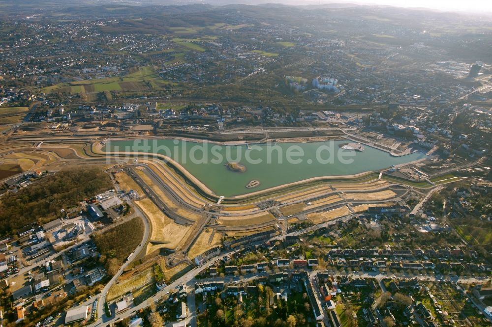 Luftaufnahme Dortmund OT Hörde - Ausbau des Phoenix-Sees in Dortmund im Bundesland Nordrhein-Westfalen