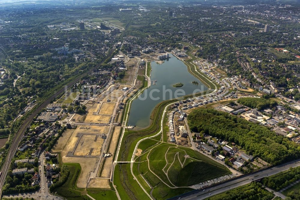 Luftaufnahme Dortmund OT Hörde - Ausbau des Phoenix-Sees in Dortmund im Bundesland Nordrhein-Westfalen