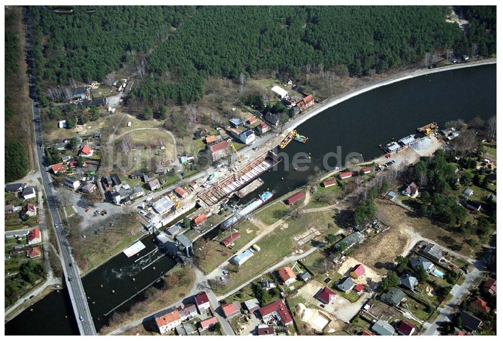 Wernsdorf von oben - Ausbau der Schleuse in Wernsdorf