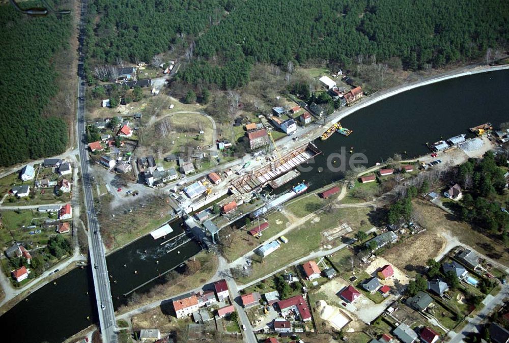 Wernsdorf aus der Vogelperspektive: Ausbau der Schleuse in Wernsdorf