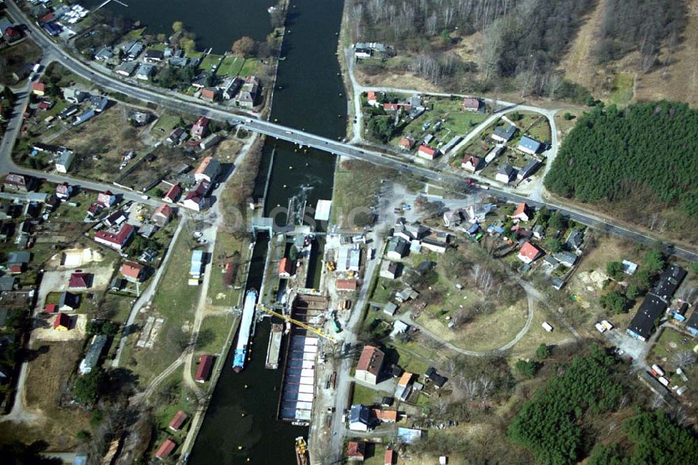 Wernsdorf von oben - Ausbau der Schleuse in Wernsdorf