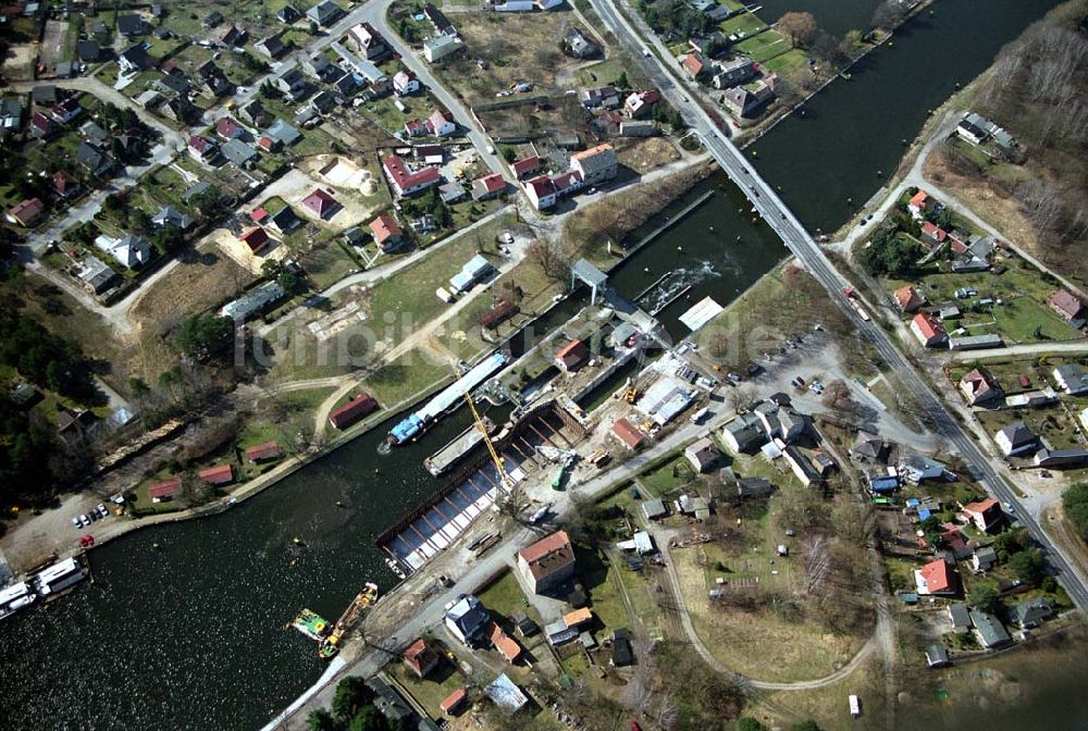 Wernsdorf aus der Vogelperspektive: Ausbau der Schleuse in Wernsdorf