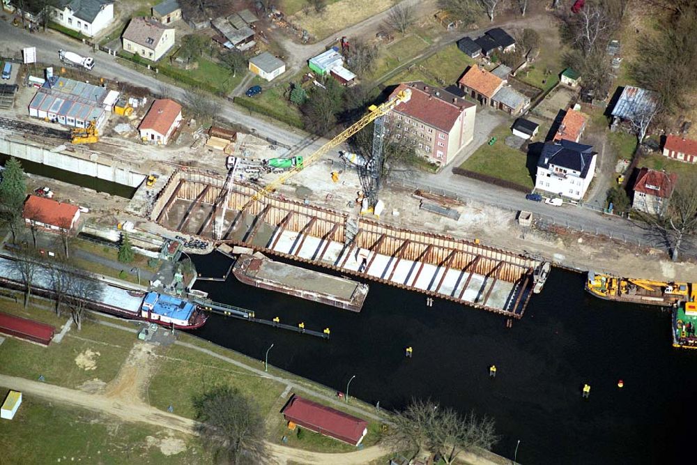 Wernsdorf aus der Vogelperspektive: Ausbau der Schleuse in Wernsdorf