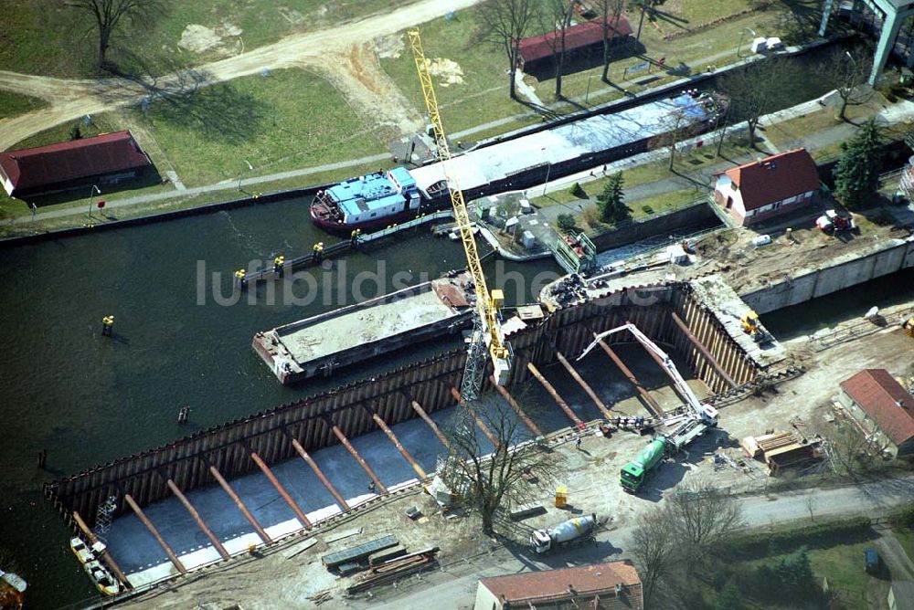 Wernsdorf aus der Vogelperspektive: Ausbau der Schleuse in Wernsdorf