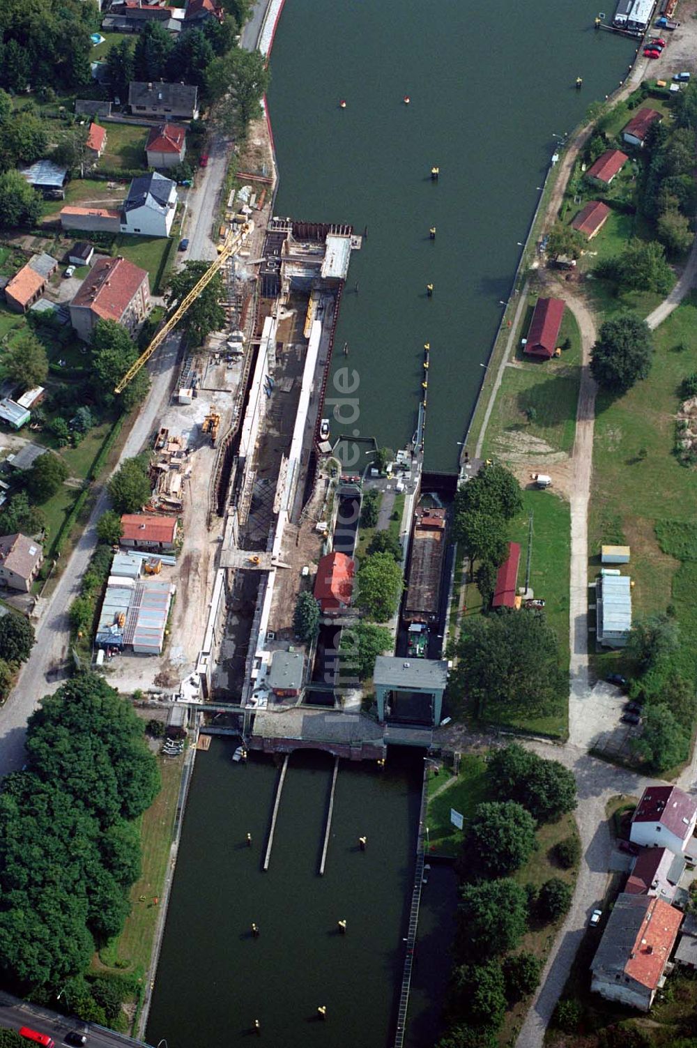 Luftaufnahme Wernsdorf (Brandenburg) - Ausbau der Schleuse - Wernsdorf (Brandenburg)