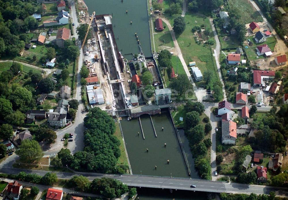 Wernsdorf (Brandenburg) aus der Vogelperspektive: Ausbau der Schleuse - Wernsdorf (Brandenburg)