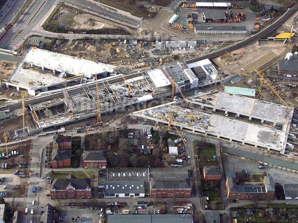 Luftbild Berlin - Tempelhof - Ausbau Südring S-Bahn Papestraße am Flughafen Tempelhof durch Walter Bau AG