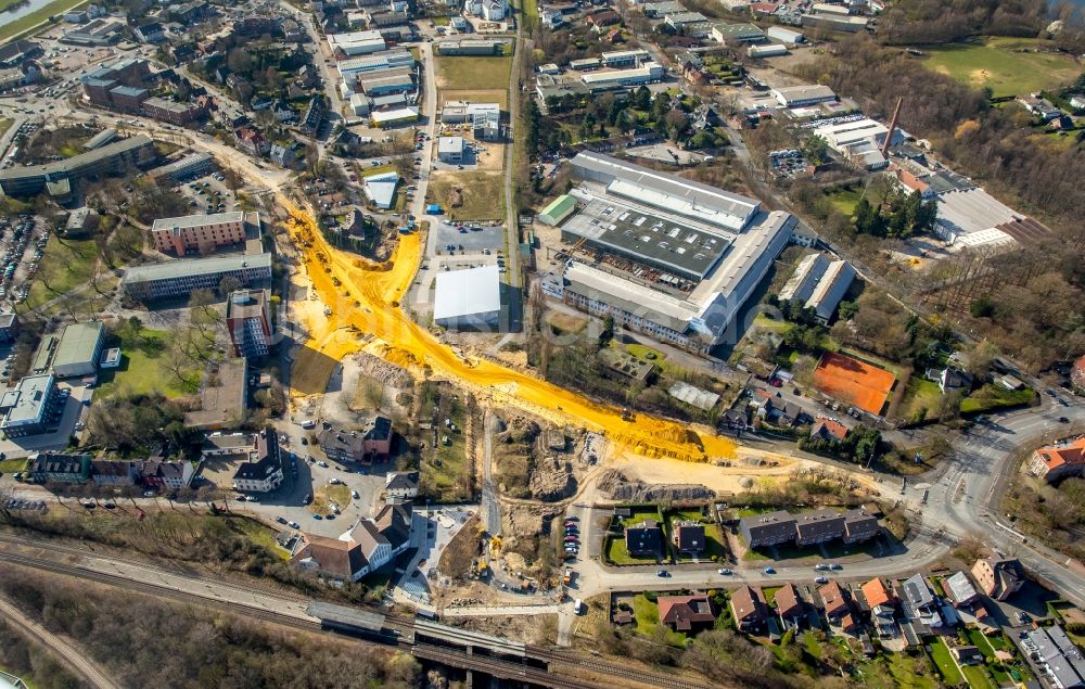 Luftbild Dorsten - Ausbau des Straßenverlaufes Bismarckstraße - An der Wienbecke im Ortsteil Hervest in Dorsten im Bundesland Nordrhein-Westfalen