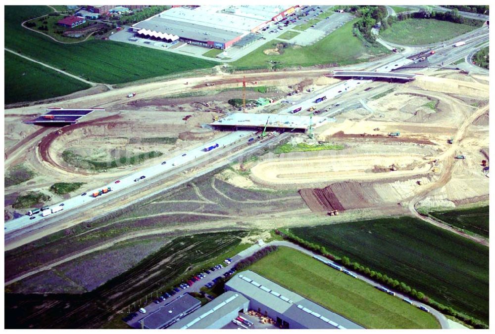 Luftaufnahme Brehna / Sachsen-Anhalt - Ausbau der A100 Umfahrung von Brehna im Bereich der A9 / B100 zwischen Halle und Brehna