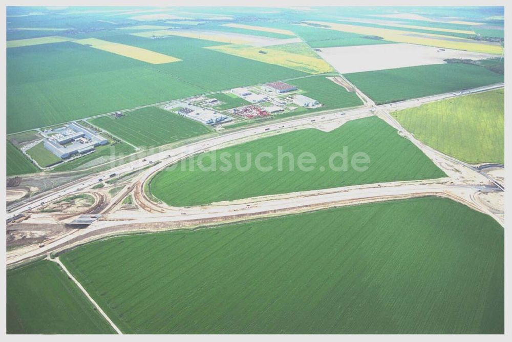 Luftbild Brehna / Sachsen-Anhalt - Ausbau der A100 Umfahrung von Brehna im Bereich der A9 / B100 zwischen Halle und Brehna