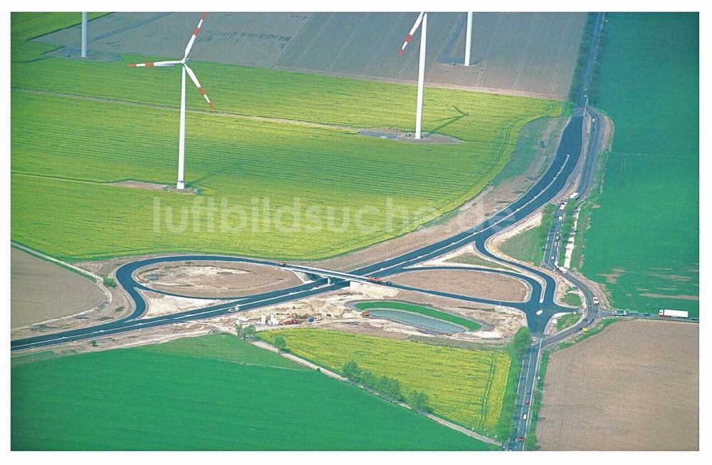 Luftaufnahme Brehna / Sachsen-Anhalt - Ausbau der A100 Umfahrung von Brehna im Bereich der A9 / B100 zwischen Halle und Brehna