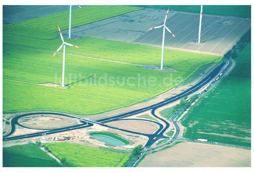 Brehna / Sachsen-Anhalt von oben - Ausbau der A100 Umfahrung von Brehna im Bereich der A9 / B100 zwischen Halle und Brehna