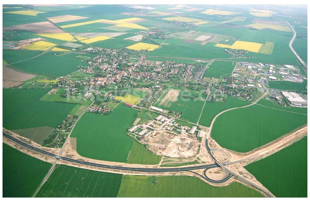 Luftbild Brehna / Sachsen-Anhalt - Ausbau der A100 Umfahrung von Brehna im Bereich der A9 / B100 zwischen Halle und Brehna