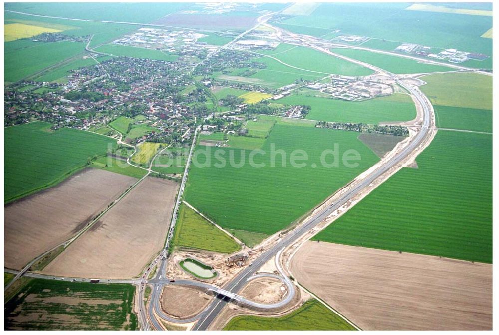 Luftbild Brehna / Sachsen-Anhalt - Ausbau der A100 Umfahrung von Brehna im Bereich der A9 / B100 zwischen Halle und Brehna