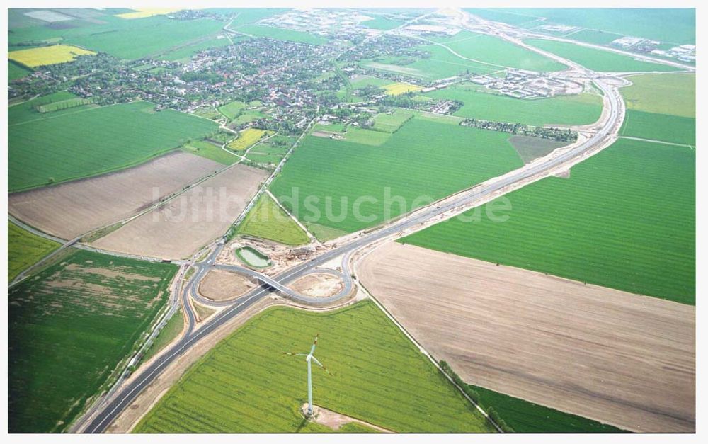 Luftaufnahme Brehna / Sachsen-Anhalt - Ausbau der A100 Umfahrung von Brehna im Bereich der A9 / B100 zwischen Halle und Brehna