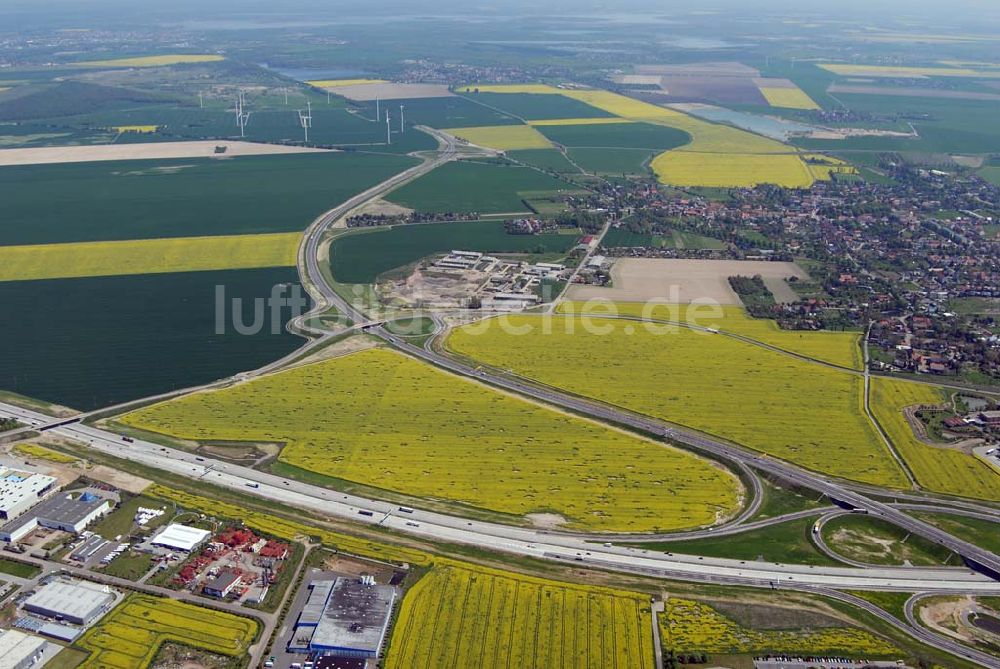 Brehna aus der Vogelperspektive: Ausbau der A100-Umfahrung - Brehna (Sachsen-Anhalt)