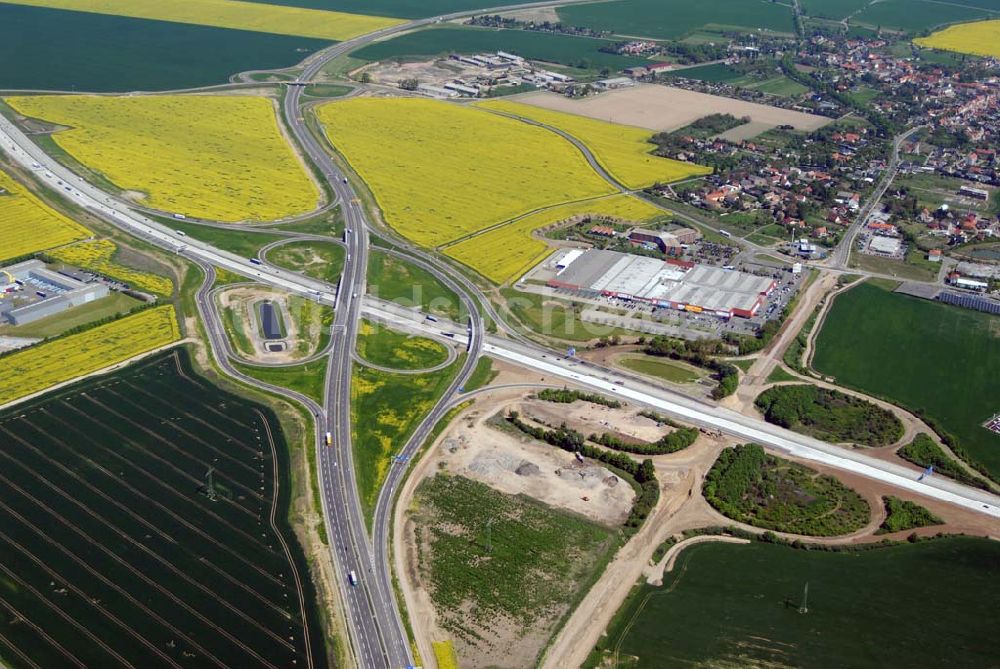 Luftbild Brehna - Ausbau der A100-Umfahrung - Brehna (Sachsen-Anhalt)