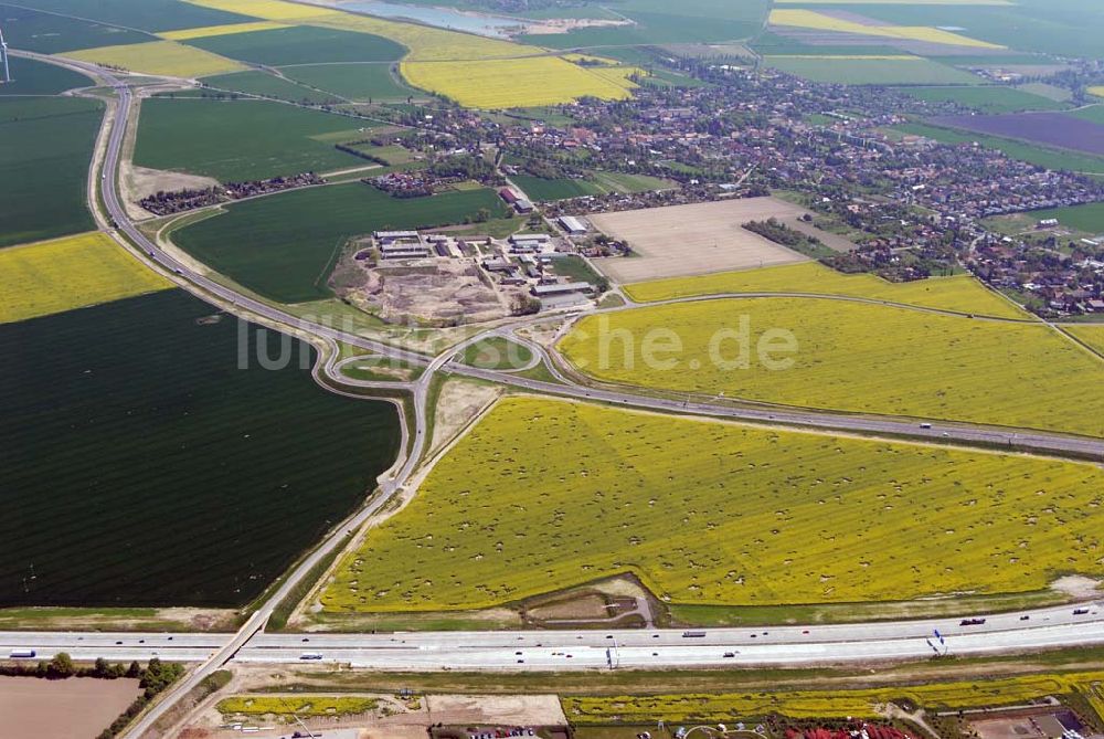 Brehna aus der Vogelperspektive: Ausbau der A100-Umfahrung - Brehna (Sachsen-Anhalt)