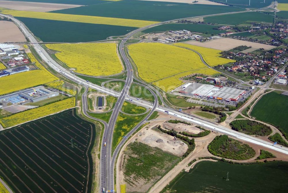 Brehna aus der Vogelperspektive: Ausbau der A100-Umfahrung - Brehna (Sachsen-Anhalt)