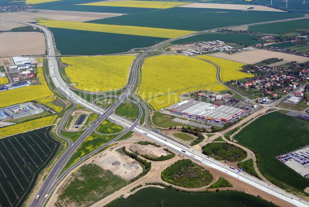 Luftbild Brehna - Ausbau der A100-Umfahrung - Brehna (Sachsen-Anhalt)