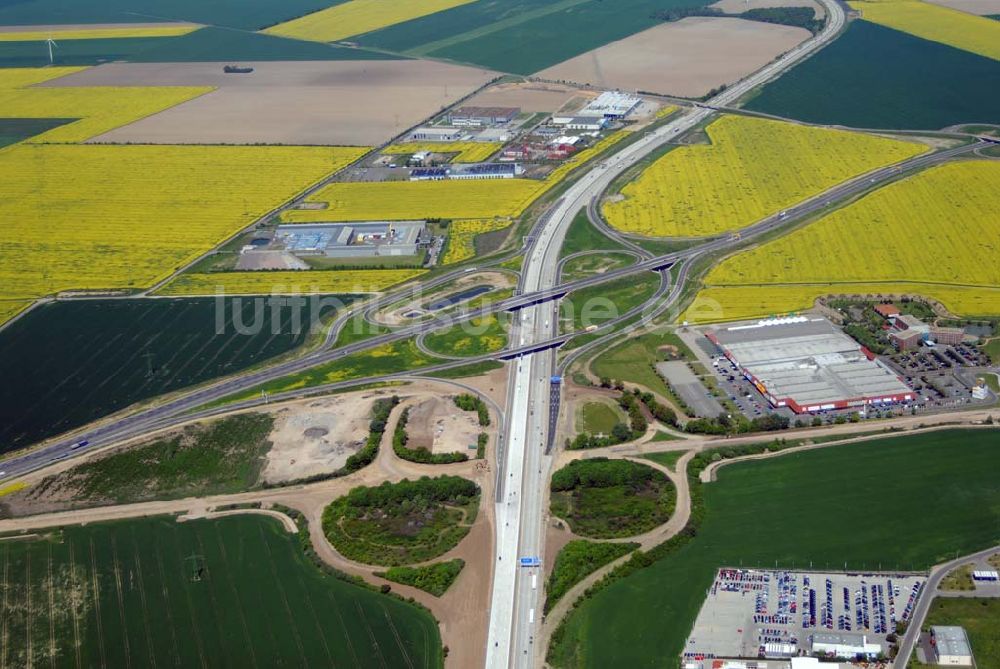 Brehna aus der Vogelperspektive: Ausbau der A100-Umfahrung - Brehna (Sachsen-Anhalt)