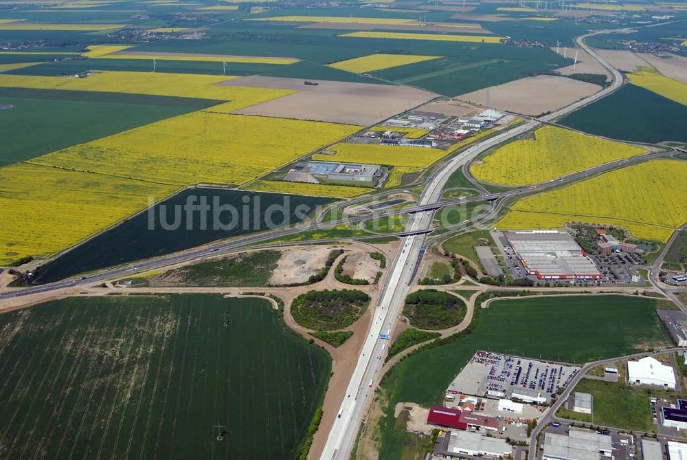 Luftbild Brehna - Ausbau der A100-Umfahrung - Brehna (Sachsen-Anhalt)