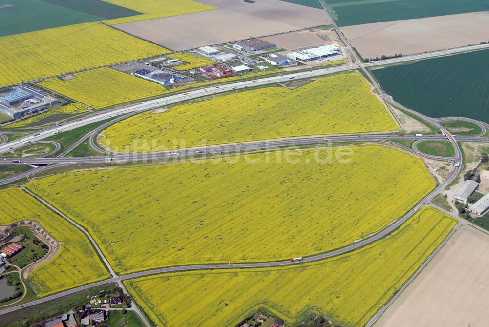 Brehna aus der Vogelperspektive: Ausbau der A100-Umfahrung - Brehna (Sachsen-Anhalt)