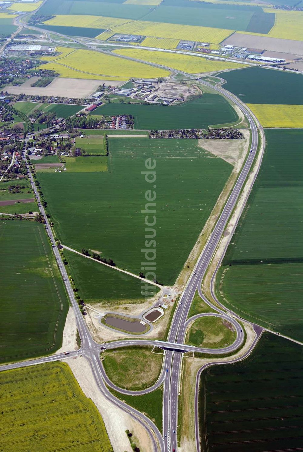 Brehna aus der Vogelperspektive: Ausbau der A100-Umfahrung - Brehna (Sachsen-Anhalt)