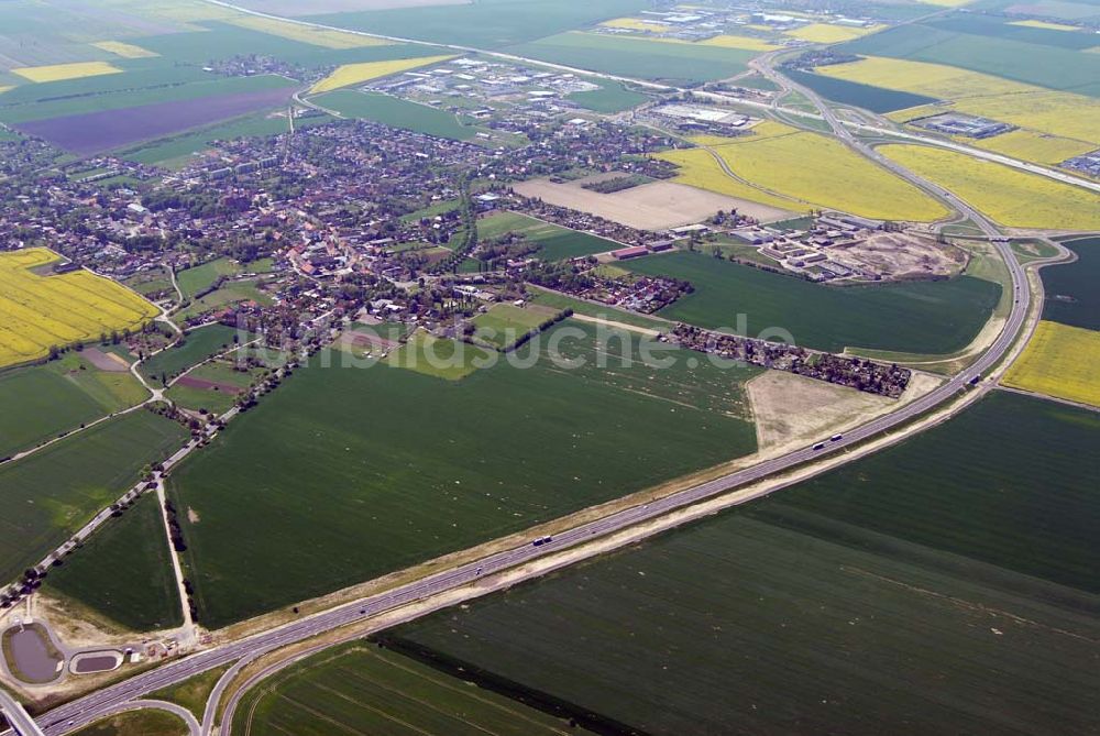 Luftbild Brehna - Ausbau der A100-Umfahrung - Brehna (Sachsen-Anhalt)