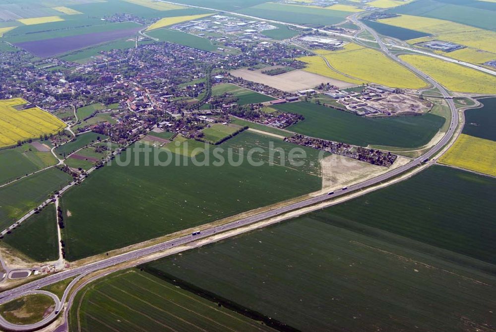 Luftaufnahme Brehna - Ausbau der A100-Umfahrung - Brehna (Sachsen-Anhalt)