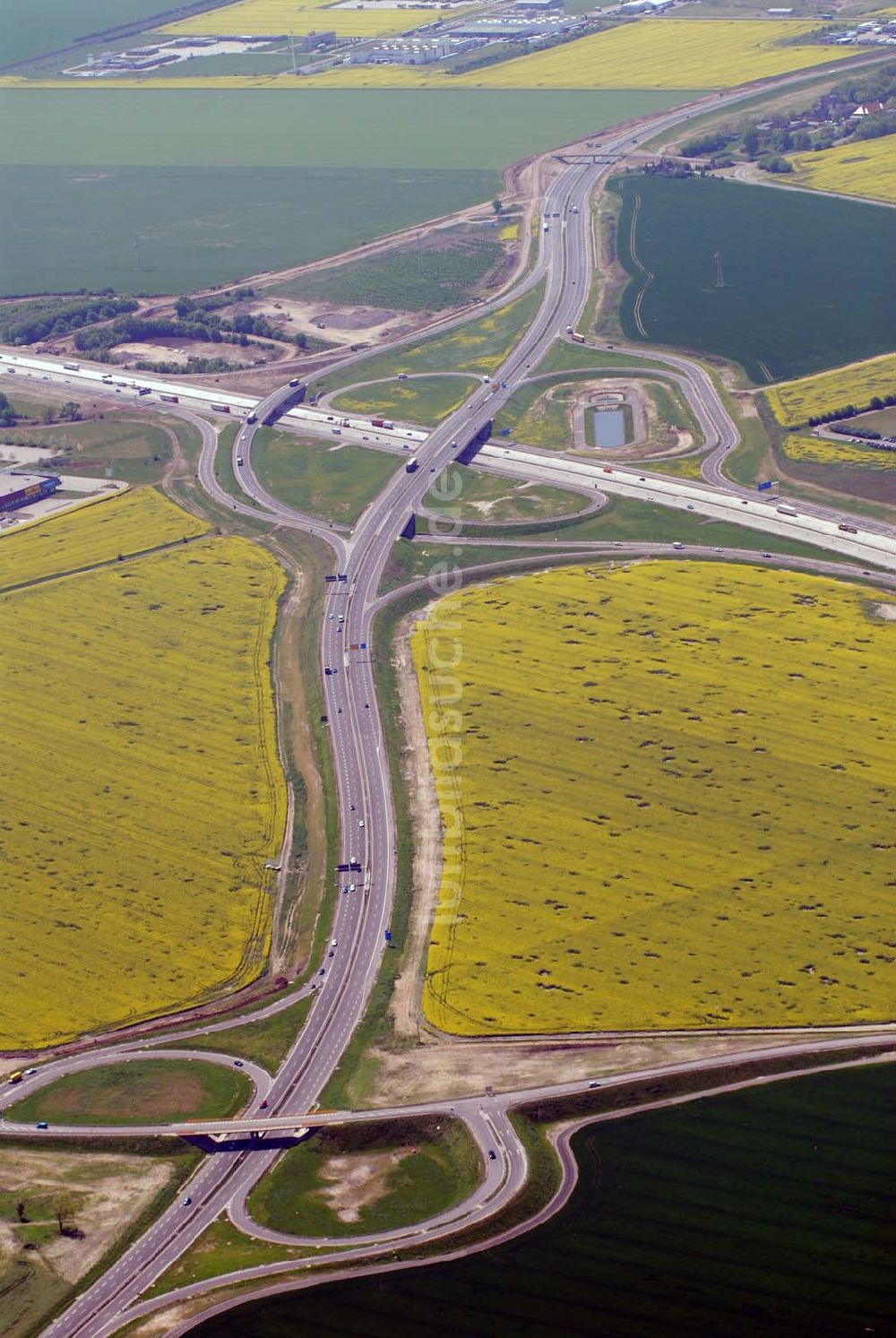 Luftbild Brehna - Ausbau der A100-Umfahrung - Brehna (Sachsen-Anhalt)