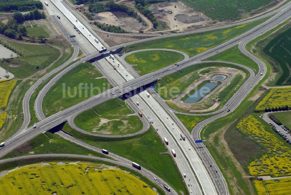 Luftbild Brehna - Ausbau der A100-Umfahrung - Brehna (Sachsen-Anhalt)