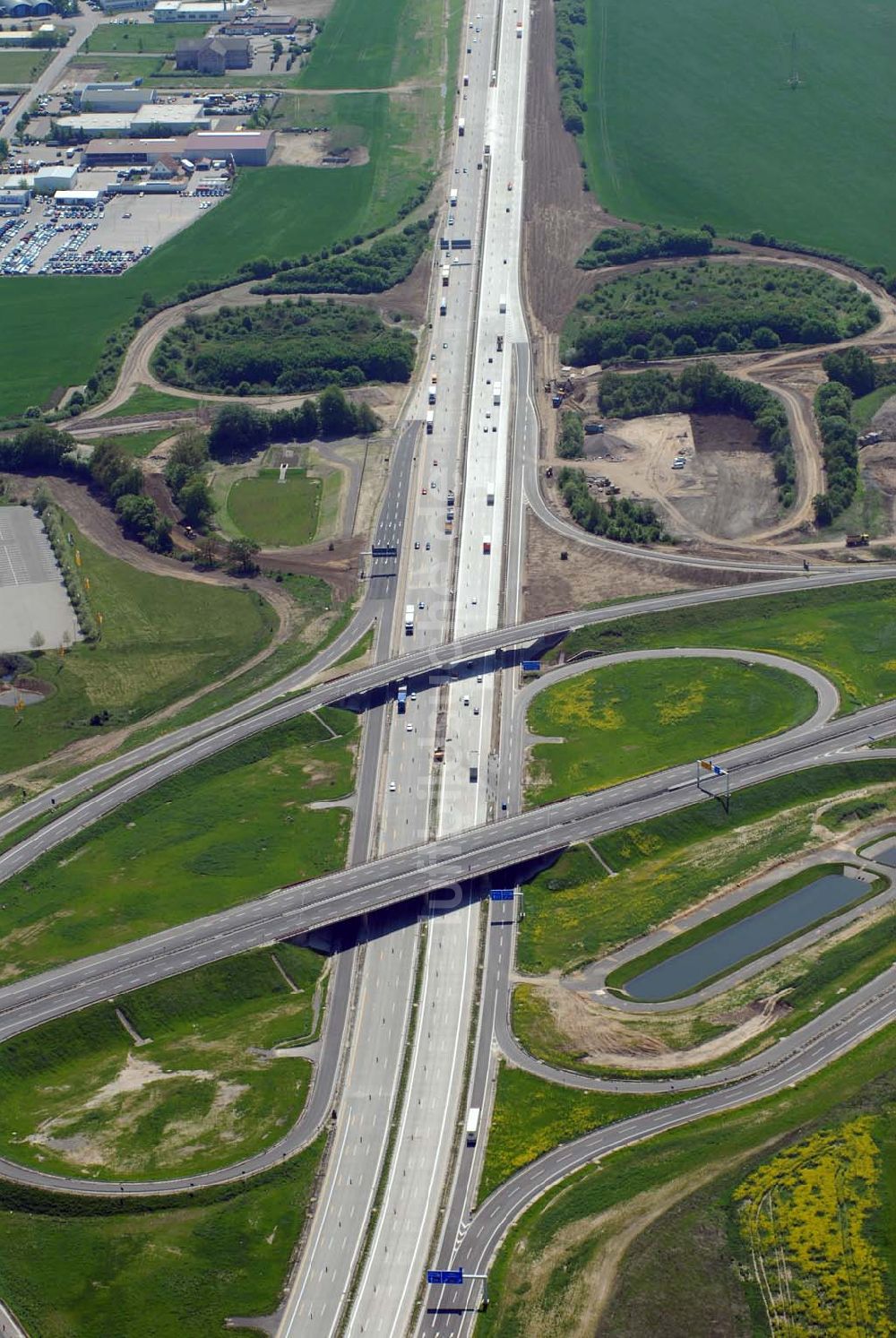 Luftbild Brehna - Ausbau der A100-Umfahrung - Brehna (Sachsen-Anhalt)