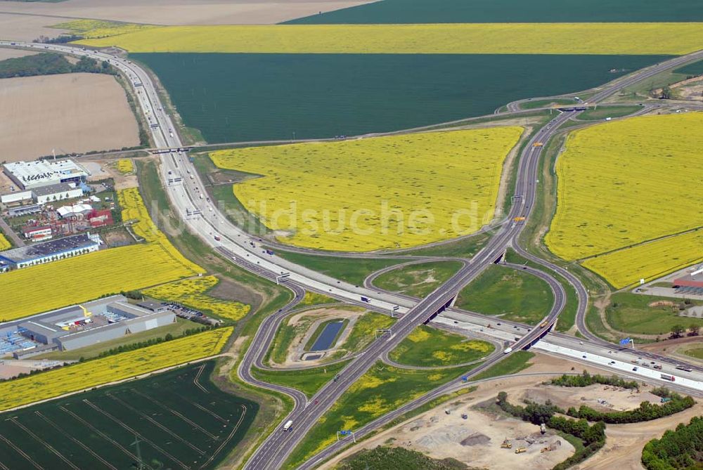 Luftbild Brehna - Ausbau der A100-Umfahrung - Brehna (Sachsen-Anhalt)