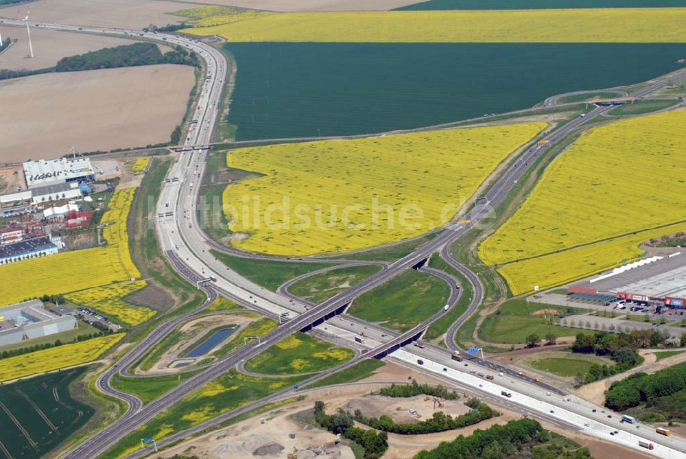 Brehna aus der Vogelperspektive: Ausbau der A100-Umfahrung - Brehna (Sachsen-Anhalt)